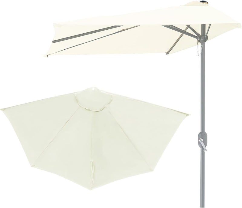 GLDDFDG Patio Umbrella Replacement Canopy - 9ft 5 Ribs Outdoor Half Umbrella Replacement Canopy, Table Market Yard Umbrella Replacement Top Cover for Garden/Deck/Pool & Beach (Only Canopy) - Image 1